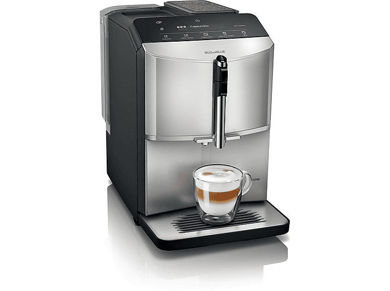SIEMENS TF303E07 Kaffeevollautomat (Inox silver metallic, Scheibenmahlwerk aus Keramik, 15 bar)