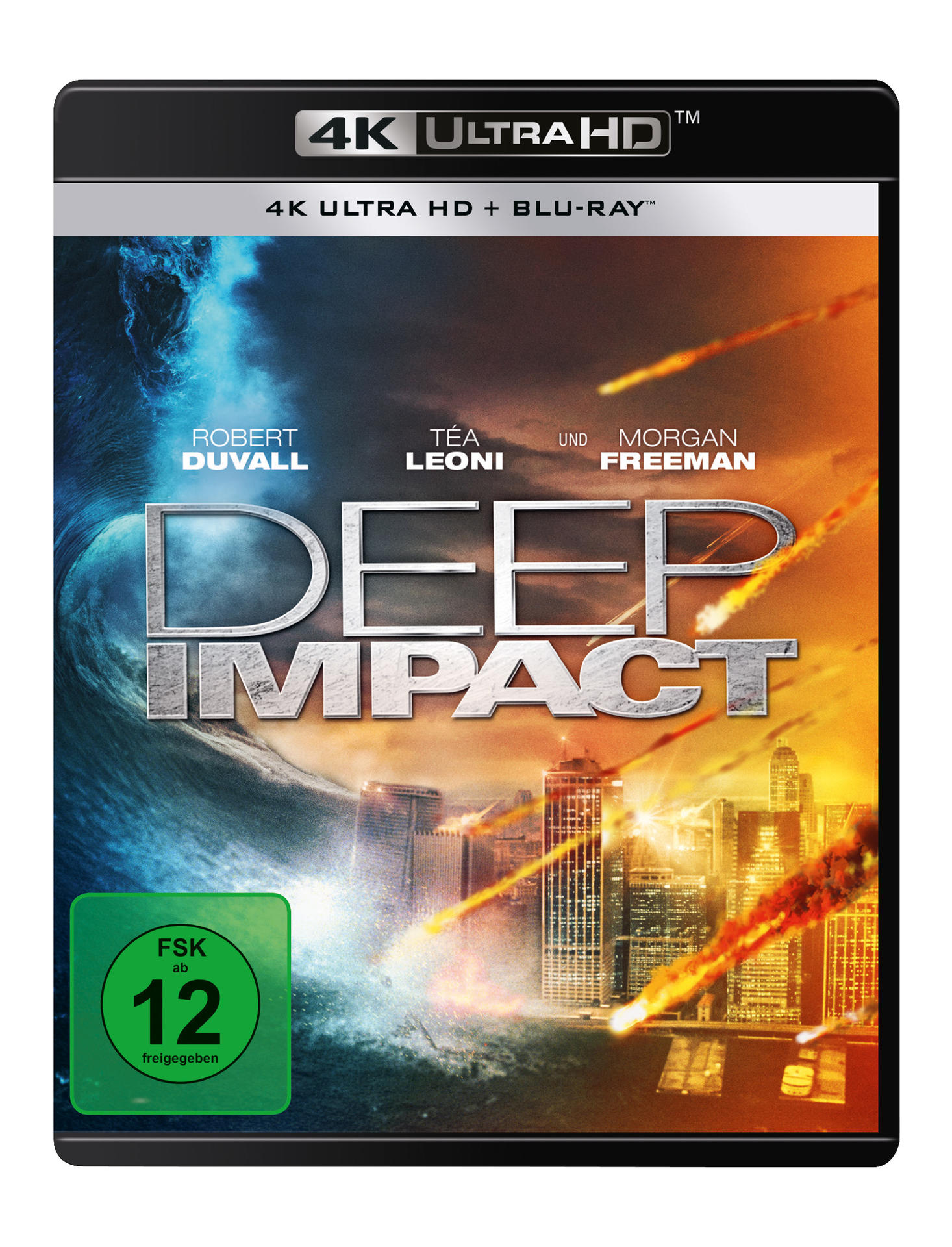 Deep Impact Filmcover mit Robert Duvall, Téa Leoni und Morgan Freeman.