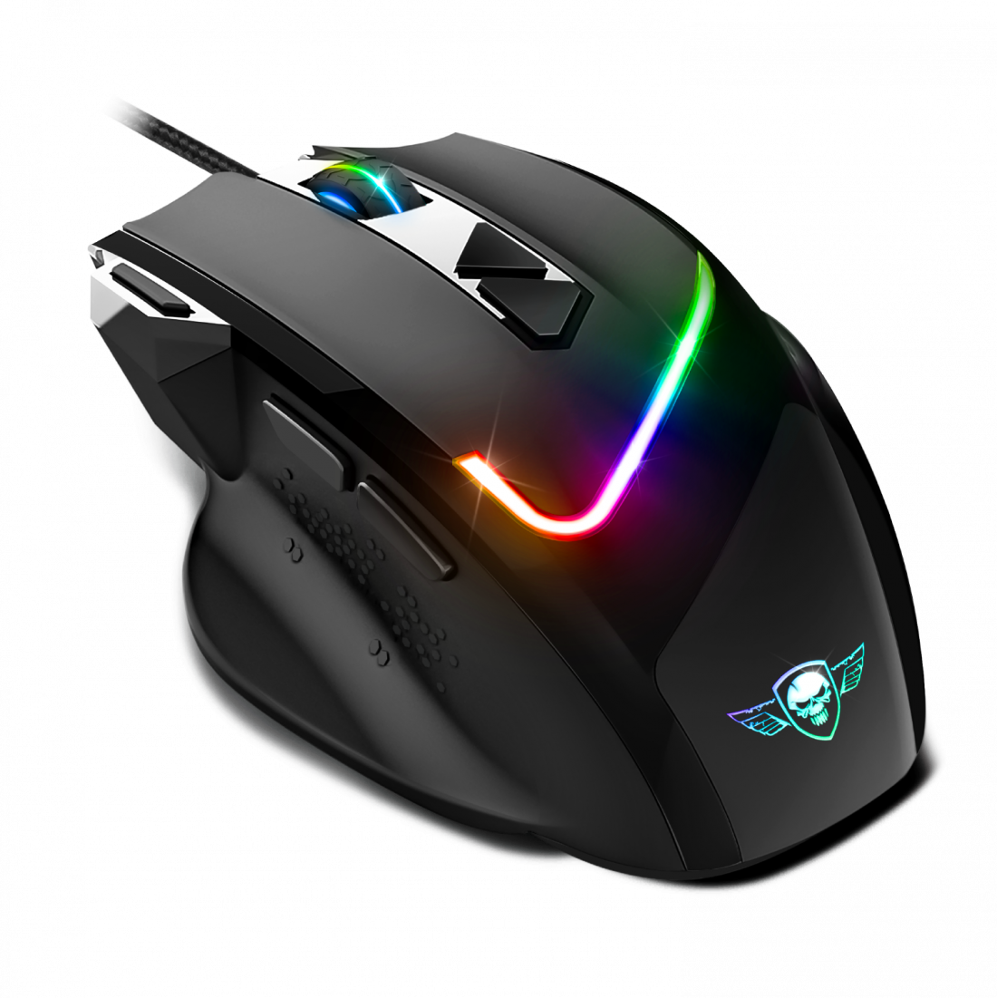 SPIRIT OF GAMER PRO-M3 RGB optikai egér + egérpad, 7200DPI, 8 gomb, RGB, fekete (S-PM3RGB)