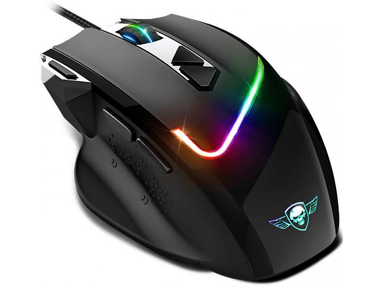 SPIRIT OF GAMER PRO-M3 RGB optikai egér + egérpad, 7200DPI, 8 gomb, RGB, fekete (S-PM3RGB)