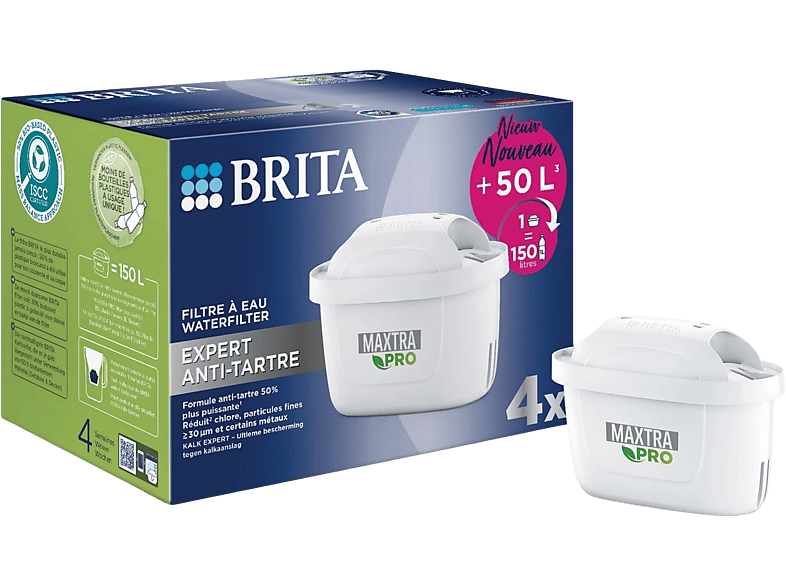 BRITA Maxtra Pro Lot de 6 cartouches de filtre tout-en-un – Recharge  originale réduisant les impuretés, le chlore, les pesticides et le calcaire  pour l'eau du robinet avec un meilleur goût 