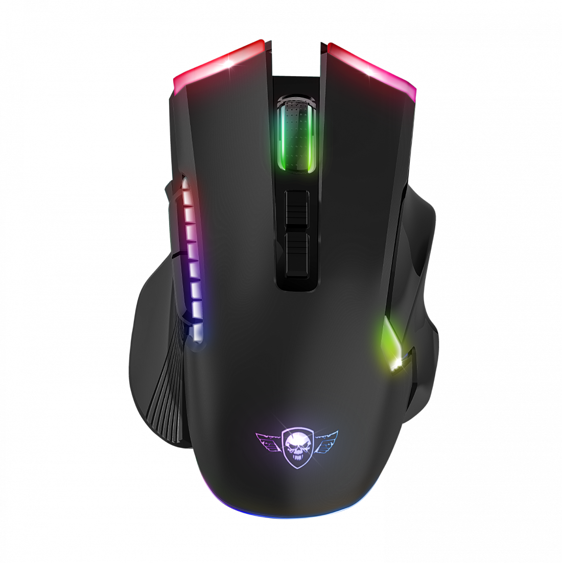 SPIRIT OF GAMER ELITE-M70 vezeték nélküli optikai egér, 4800DPI, 8 gomb, RGB, fekete (S-EM70RF)