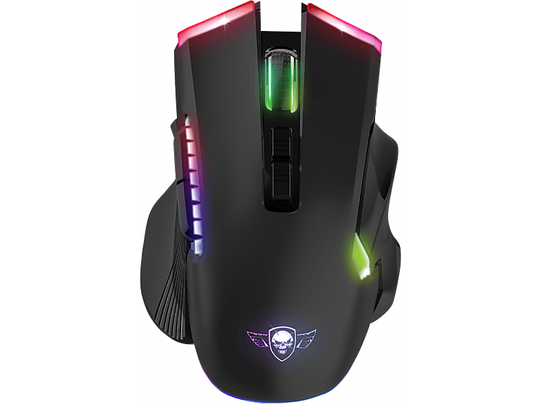 SPIRIT OF GAMER ELITE-M70 vezeték nélküli optikai egér, 4800DPI, 8 gomb, RGB, fekete (S-EM70RF)