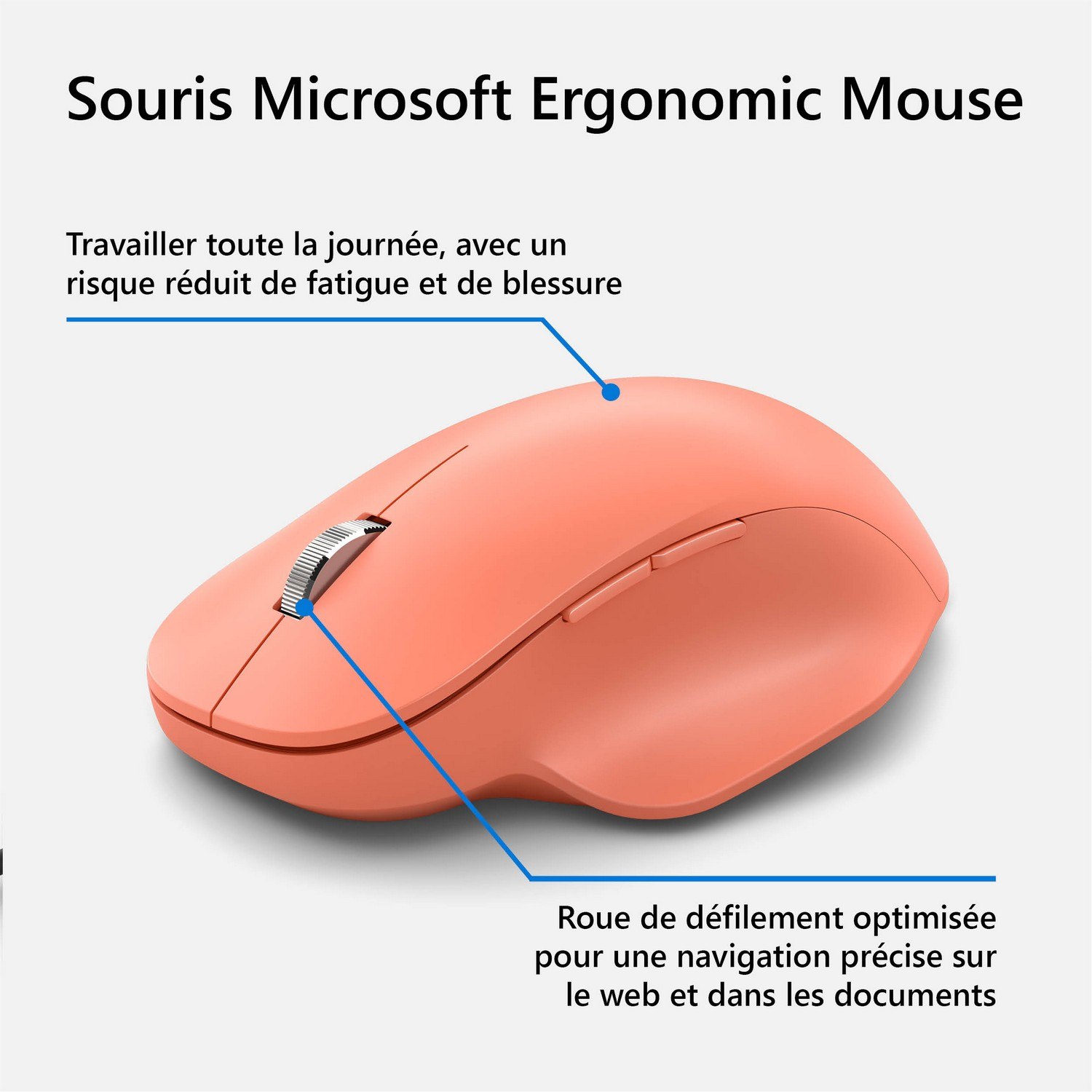 MICROSOFT Draadloze muis Ergonomic Perzik (222-00036)
