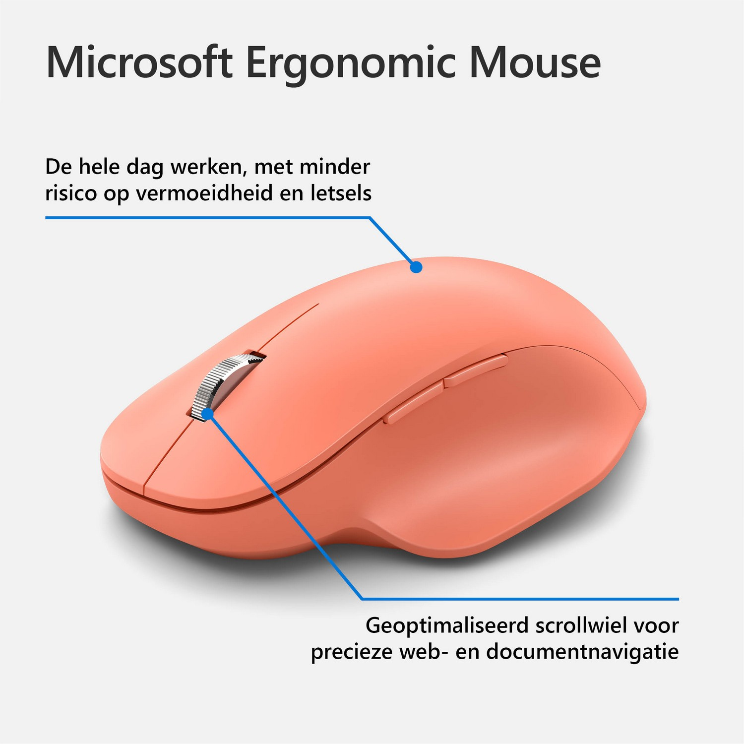 MICROSOFT Draadloze muis Ergonomic Perzik (222-00036)