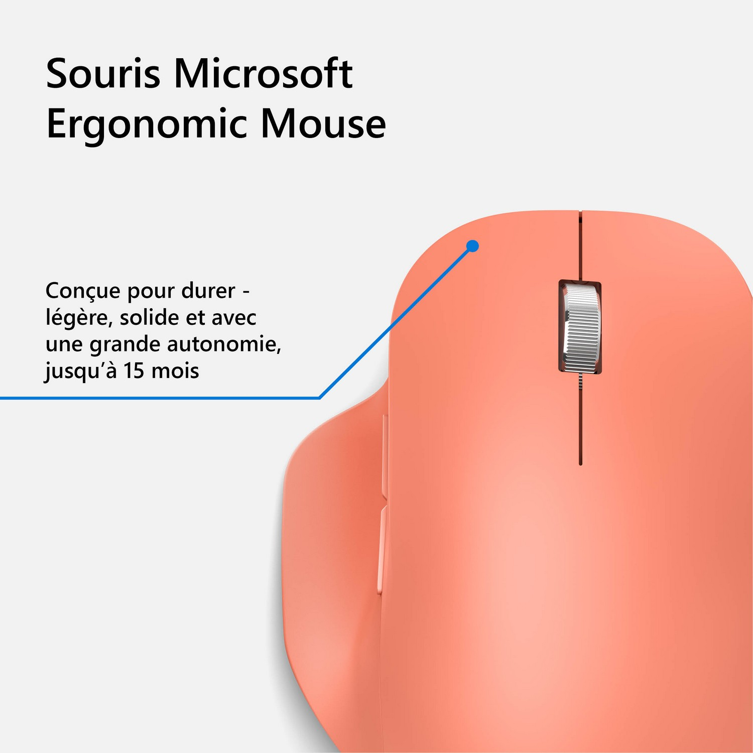 MICROSOFT Draadloze muis Ergonomic Perzik (222-00036)
