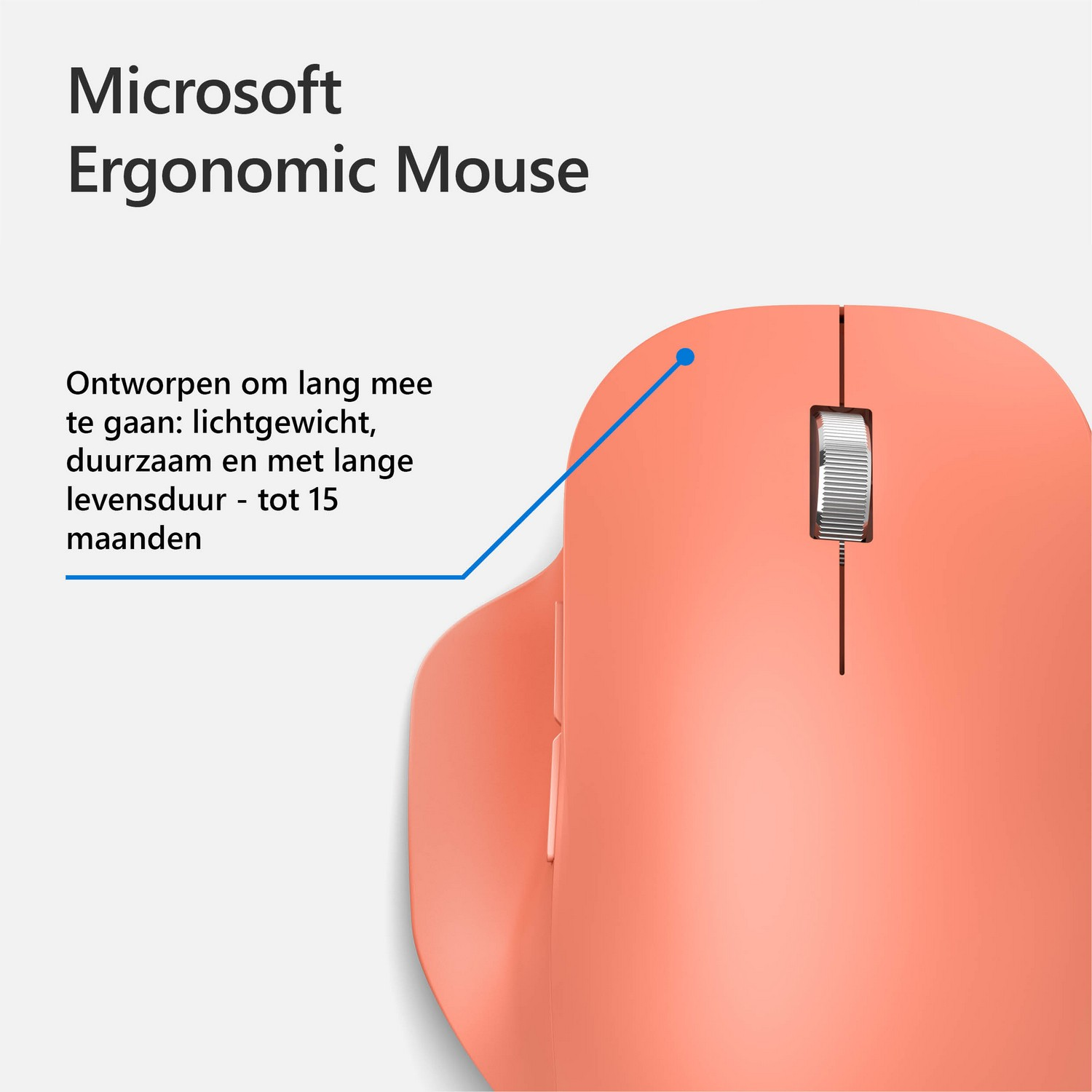 MICROSOFT Draadloze muis Ergonomic Perzik (222-00036)