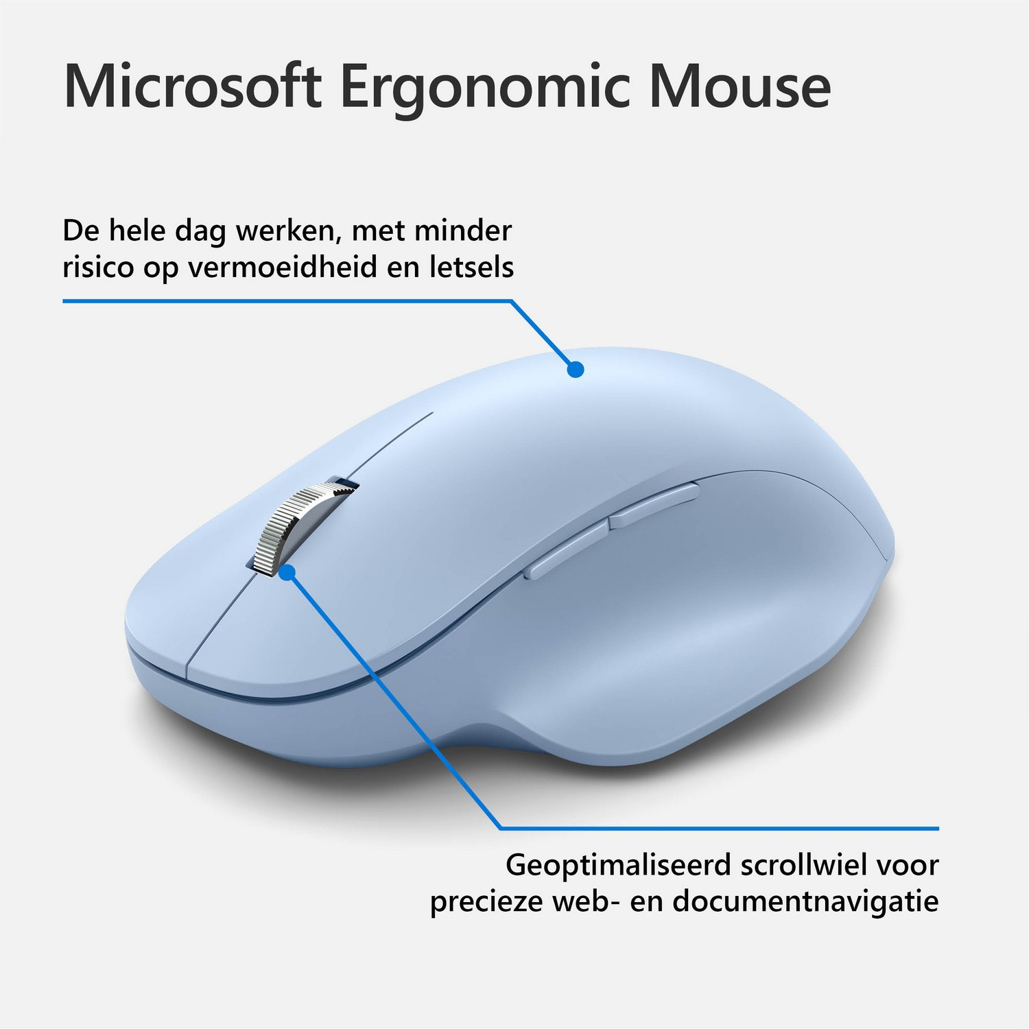 MICROSOFT Draadloze muis Ergonomic Blauw (222-00052)