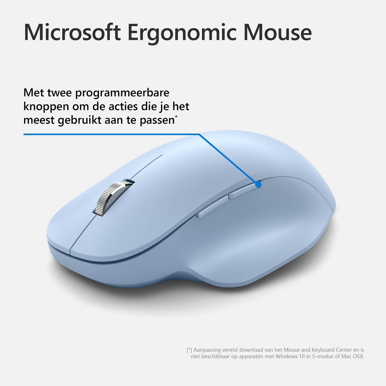 MICROSOFT Draadloze muis Ergonomic Blauw (222-00052)