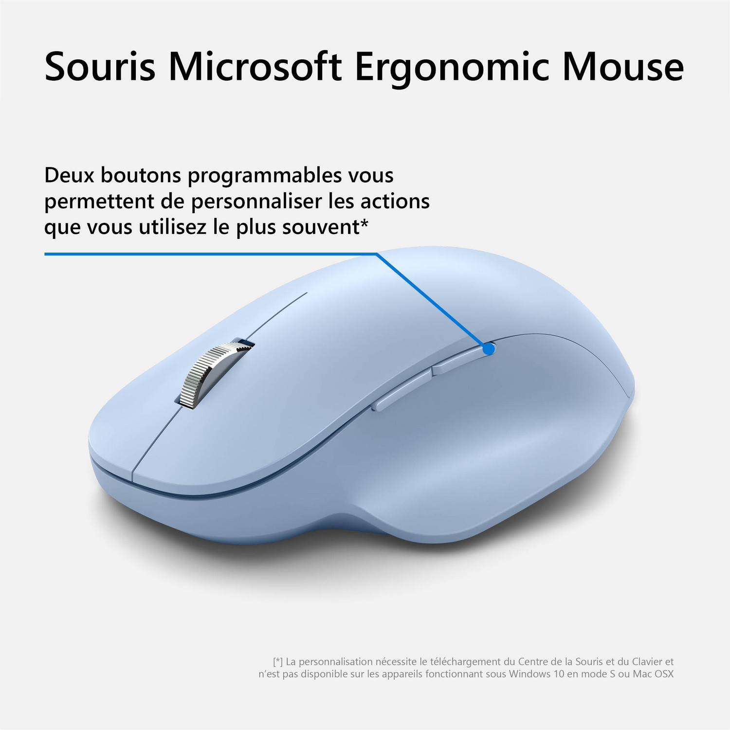 MICROSOFT Draadloze muis Ergonomic Blauw (222-00052)