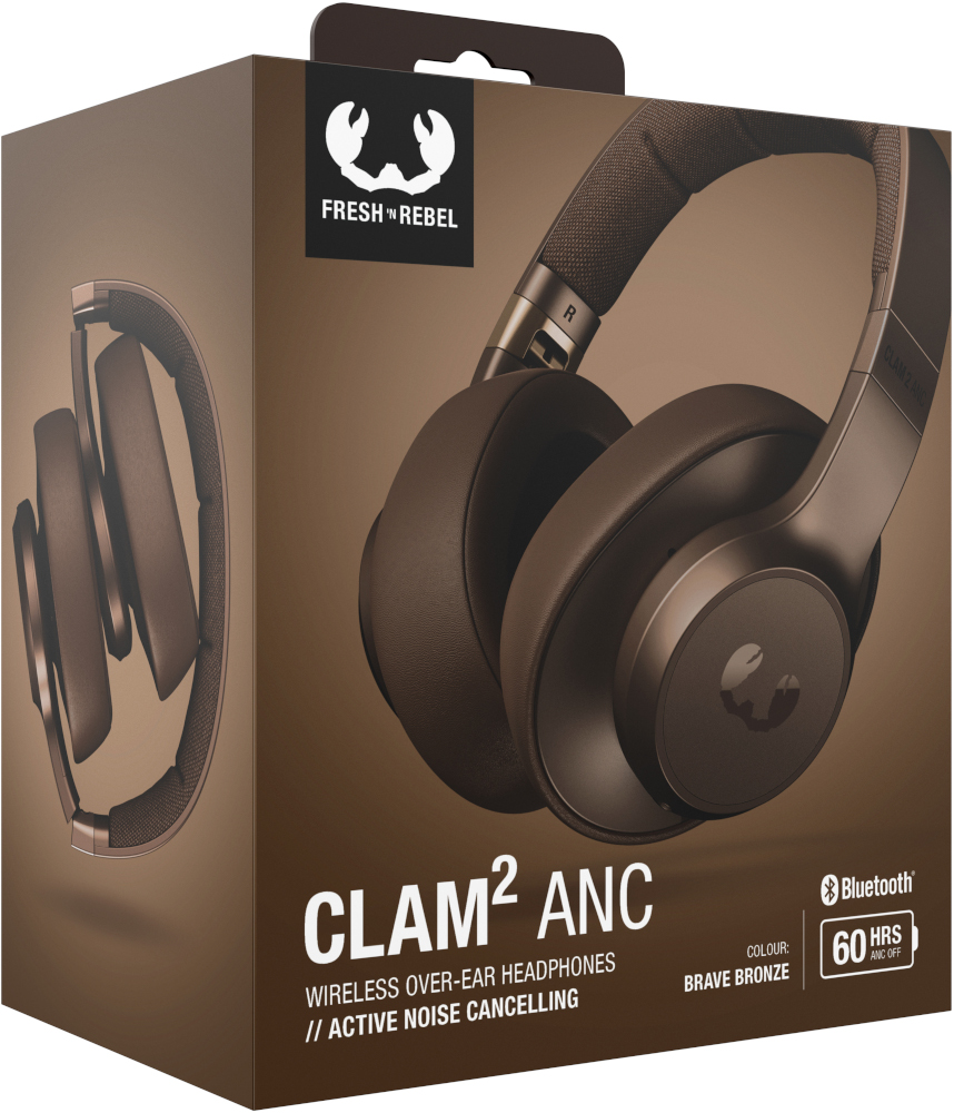 FRESH N REBEL 3HP4102BB CLAM2ANC WRLS HEADPHONES BRAV BRONZE Over-ear Draadloze hoofdtelefoon Bruin