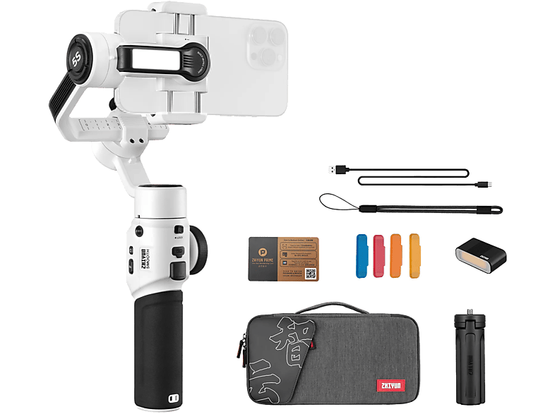 Stabilisateur Zhiyun Smooth 5 Pour Smartphone - Gimbal Avec Mini Trépied, Charge 300g - Neuf