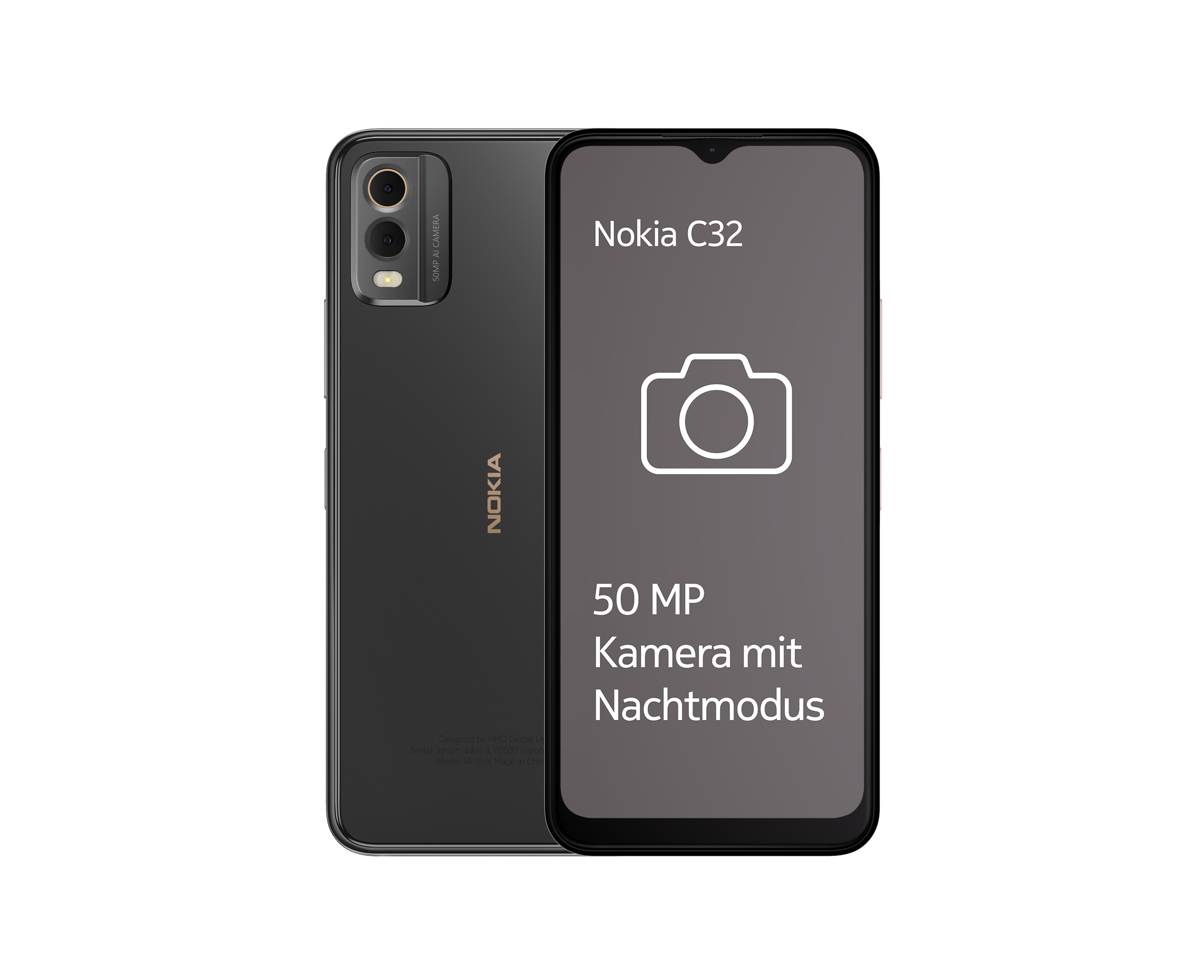 64 Charcoal SIM NOKIA C32 Dual GB