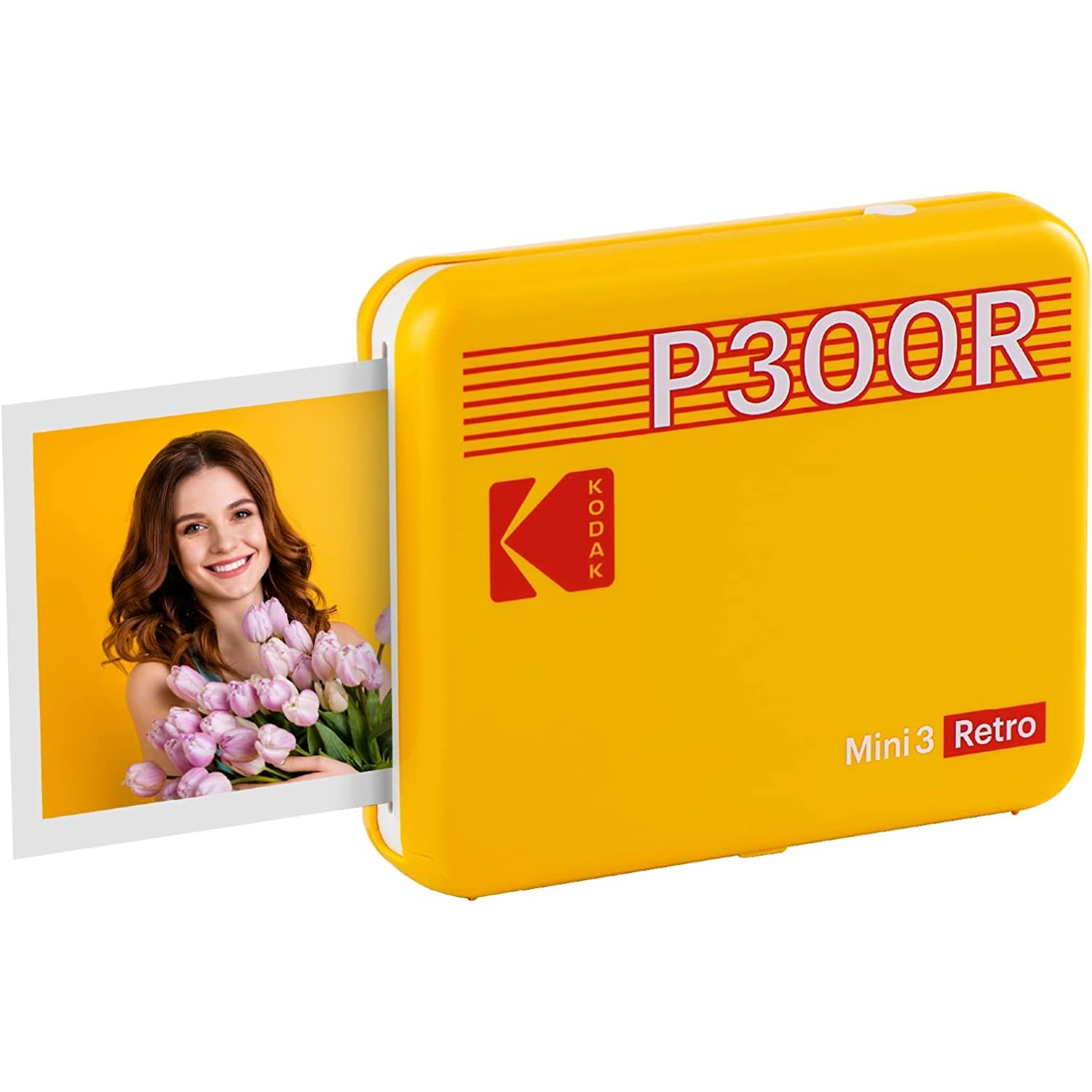 KODAK Draagbare fotoprinter Mini 3 Retro Geel + Pak van 60 fotopapieren (P300RY60) Fotoprinter