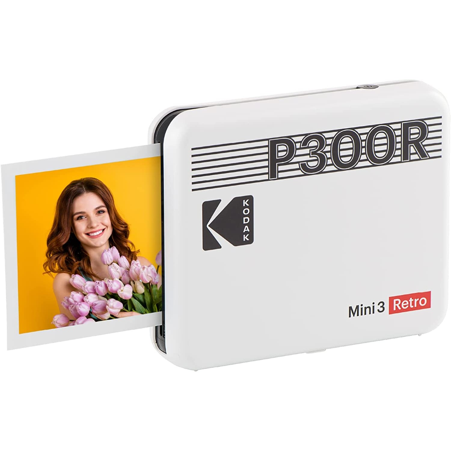 KODAK Imprimante photo portable Mini 3 Retro Blanc + Lot de 60 papiers photo (P300RW60) Imprimante photo