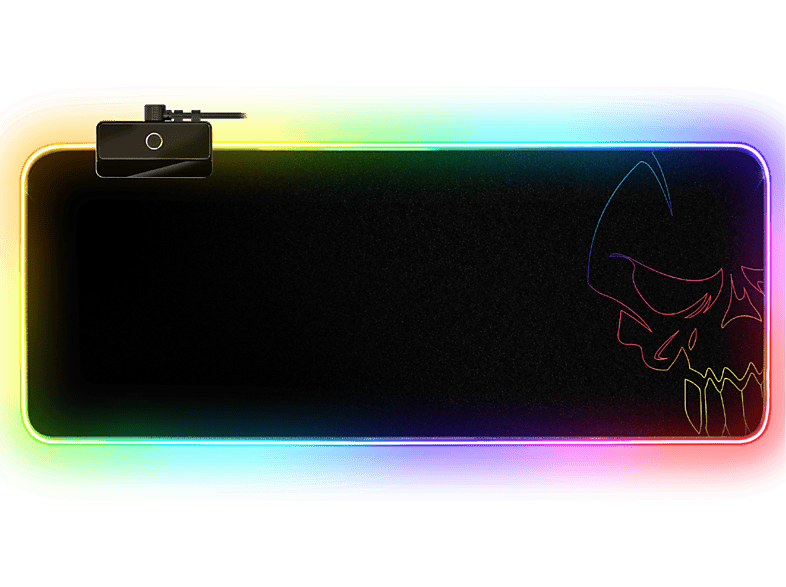 SPIRIT OF GAMER Darkskull HUB RGB XXL egérpad, 800 x 300 4mm, élvilágítás, USB, fekete (SOG-PADXXRGB)