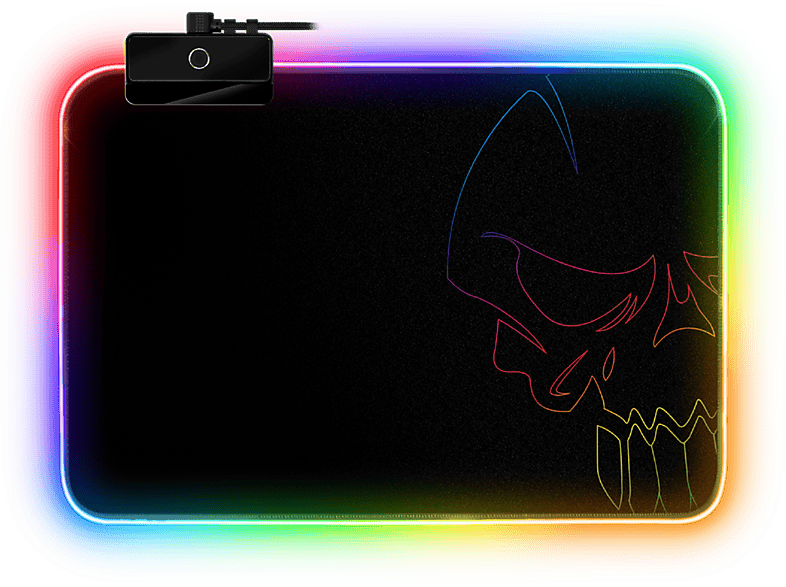 SPIRIT OF GAMER Darkskull RGB-M egérpad, 300 x 230 3mm, RGB élvilágítás, fekete (SOG-PADMRGB)