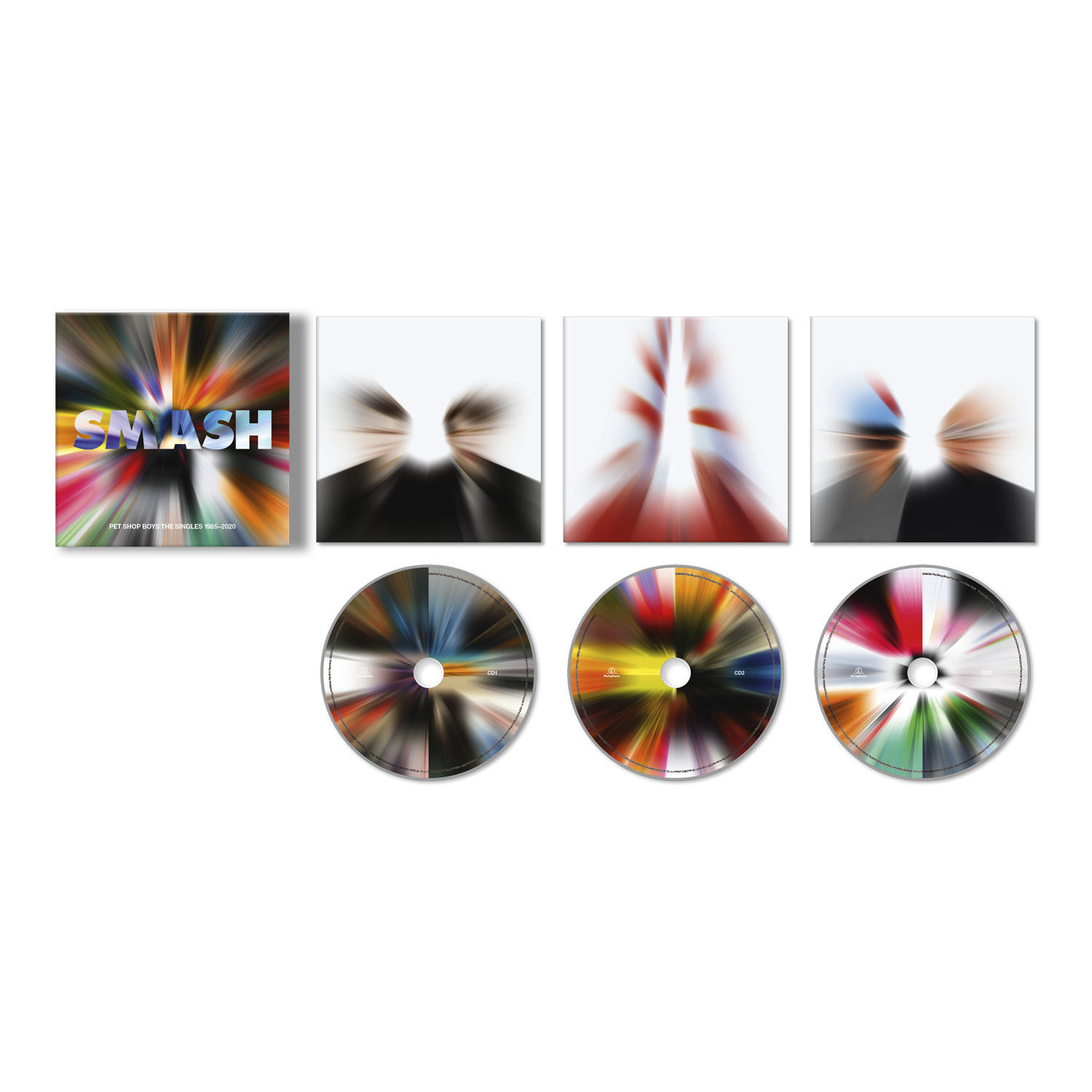 Egy CD-box, színes képpel a borítón és három CD-vel, szintén színes dizájnnal.