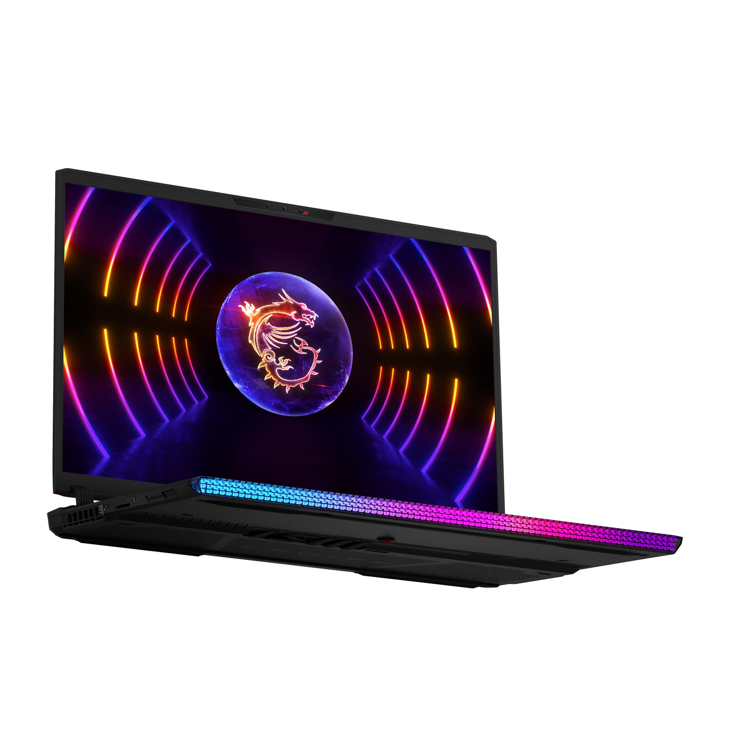 Portátil gaming MSI con pantalla mostrando gráficos.