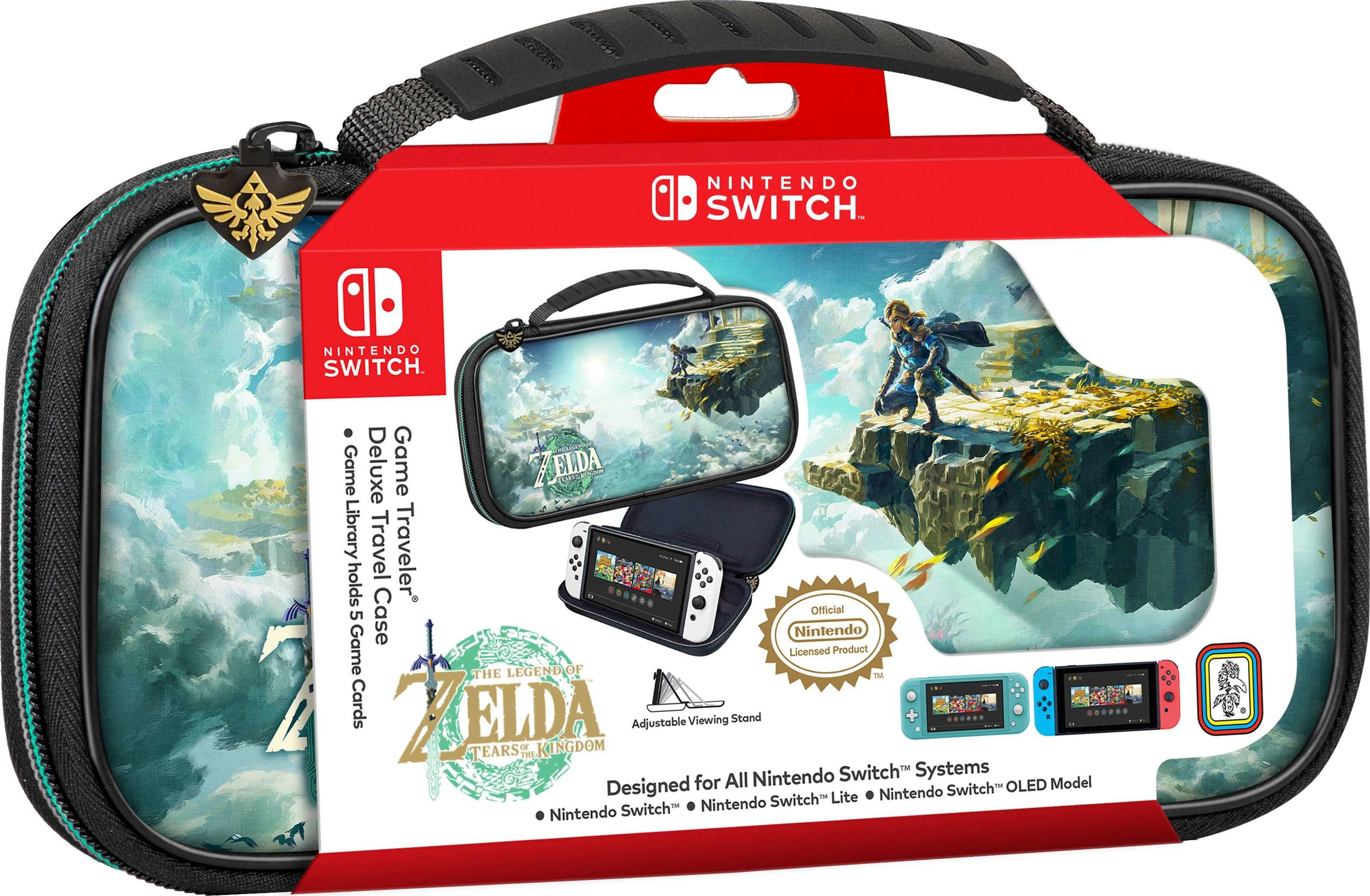 Game Traveler Hülle mit Switch Konsole und Spielekarten.