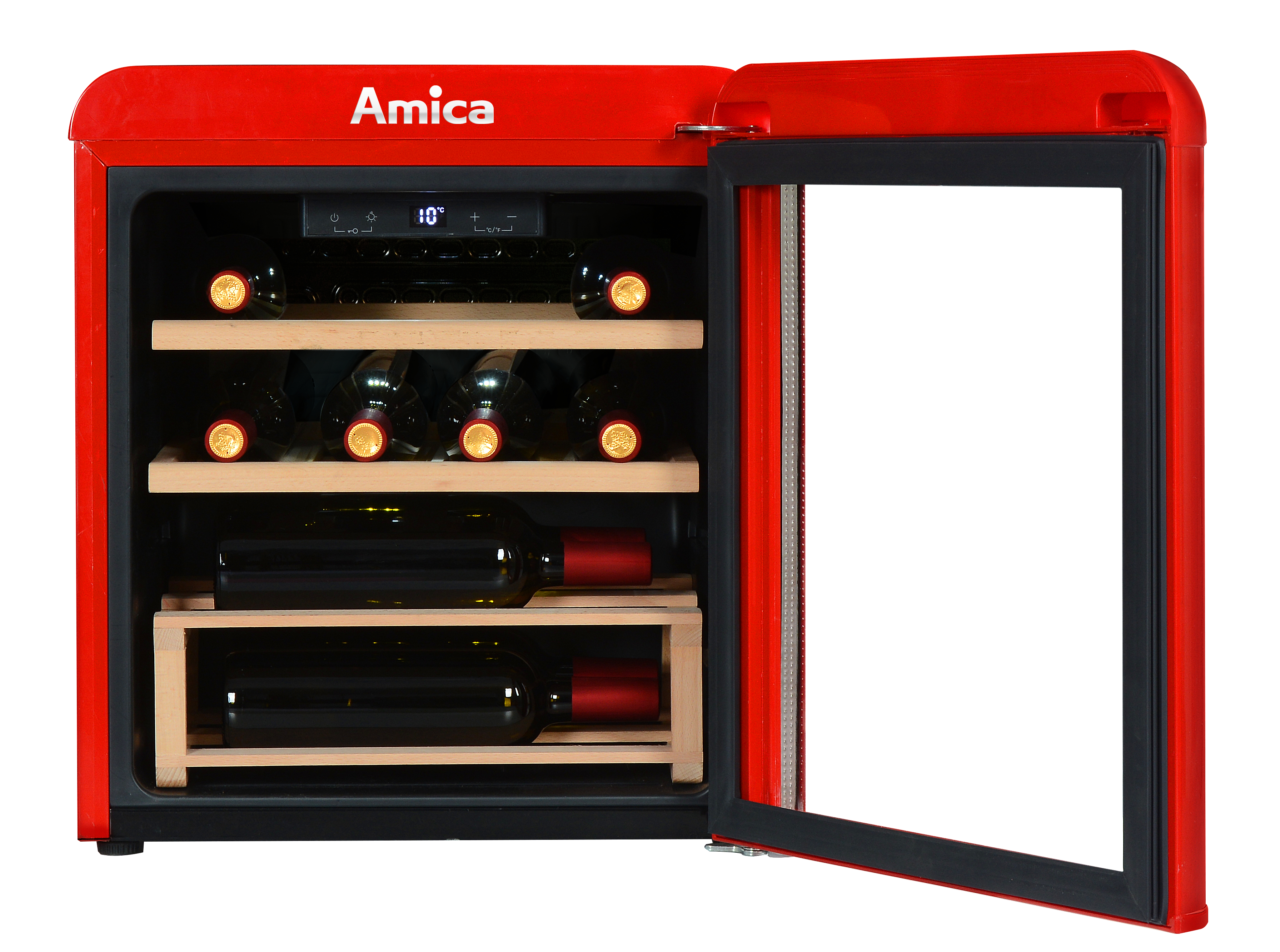 AMICA WKR 341 910 R Retro (EEK Edition G, Weinklimaschrank Rot)