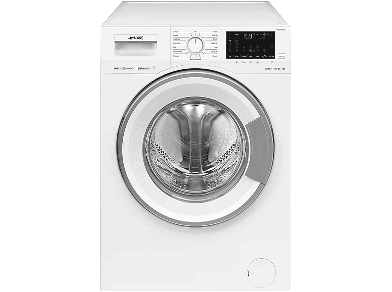 Smeg Whtc710Dsit Lavatrice Slim, Caricamento frontale, 7 kg, 49 cm, Classe D