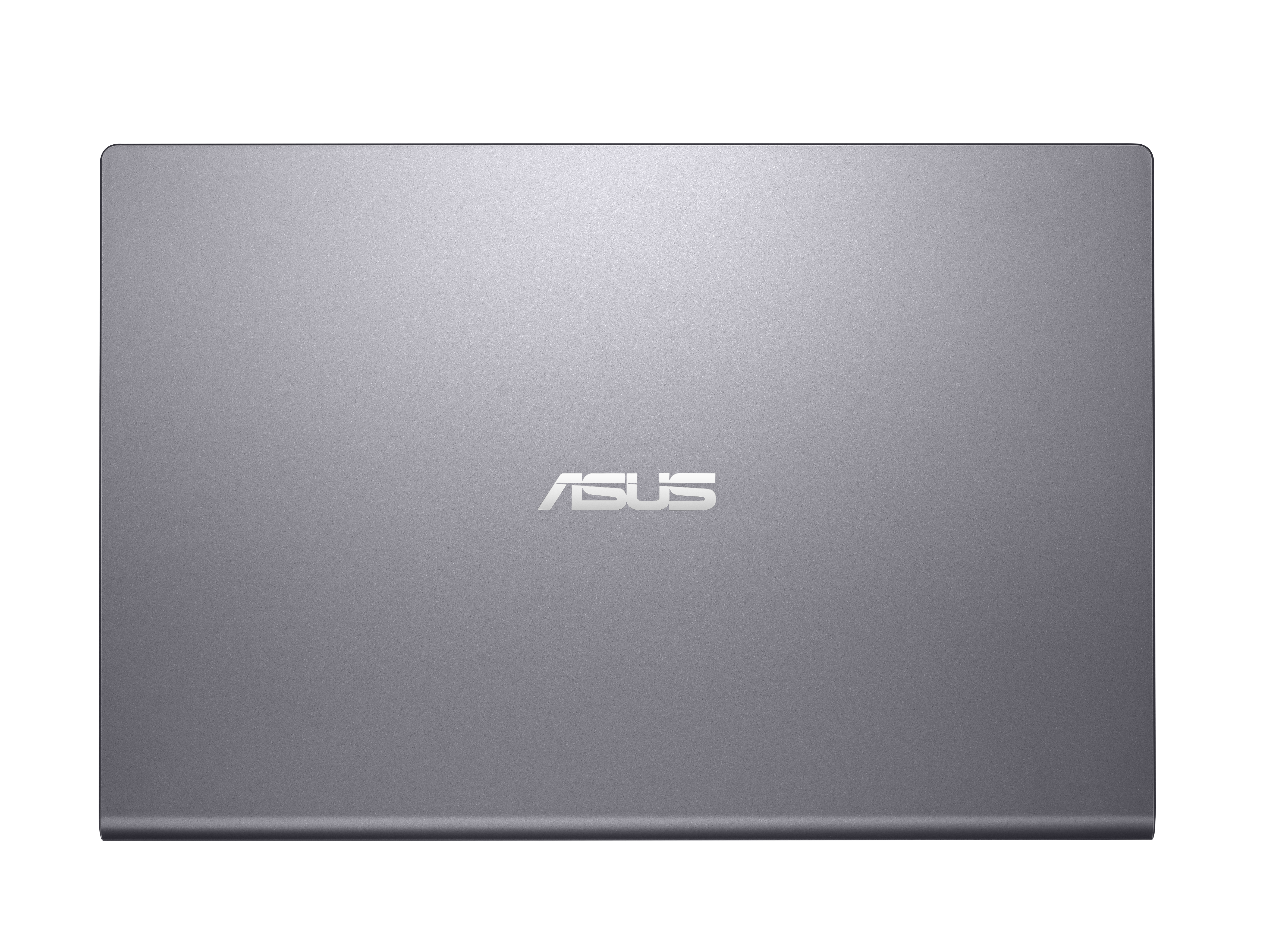 Parte trasera de un portátil gris cerrado con el logotipo de ASUS.