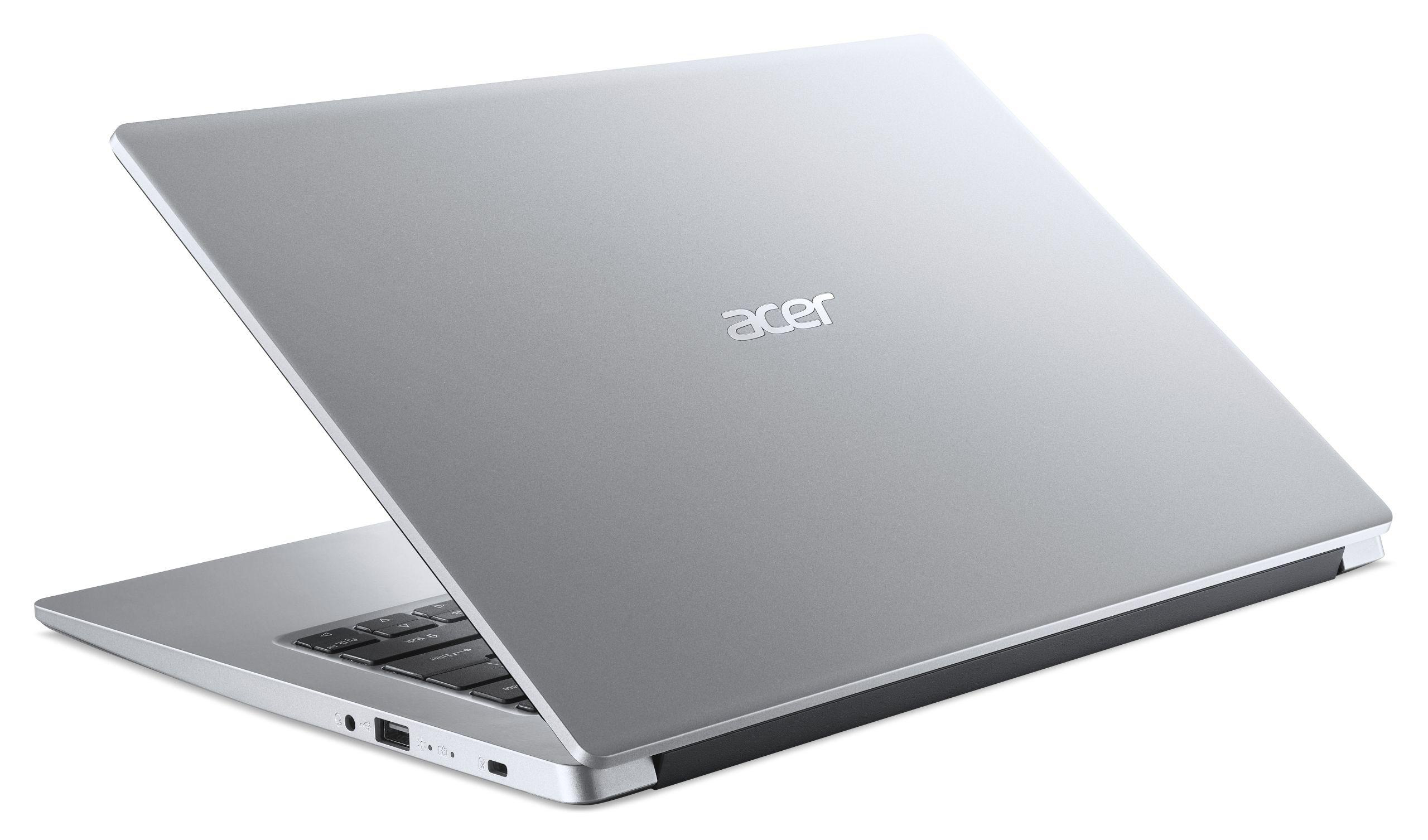 Notebook ACER Display, mit GB Graphics, 3 Intel® Celeron® 4 RAM, UHD SSD, Aspire 128 GB Zoll (A314-35-C2PZ), Prozessor, Pure Silver 14,0 Intel