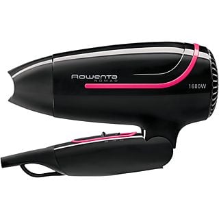 Secador - Rowenta CV3323F0, 1600 W, 2 velocidades, 2 temperaturas, Motor DC,  Plegable, Concentrador, Negro y rosa