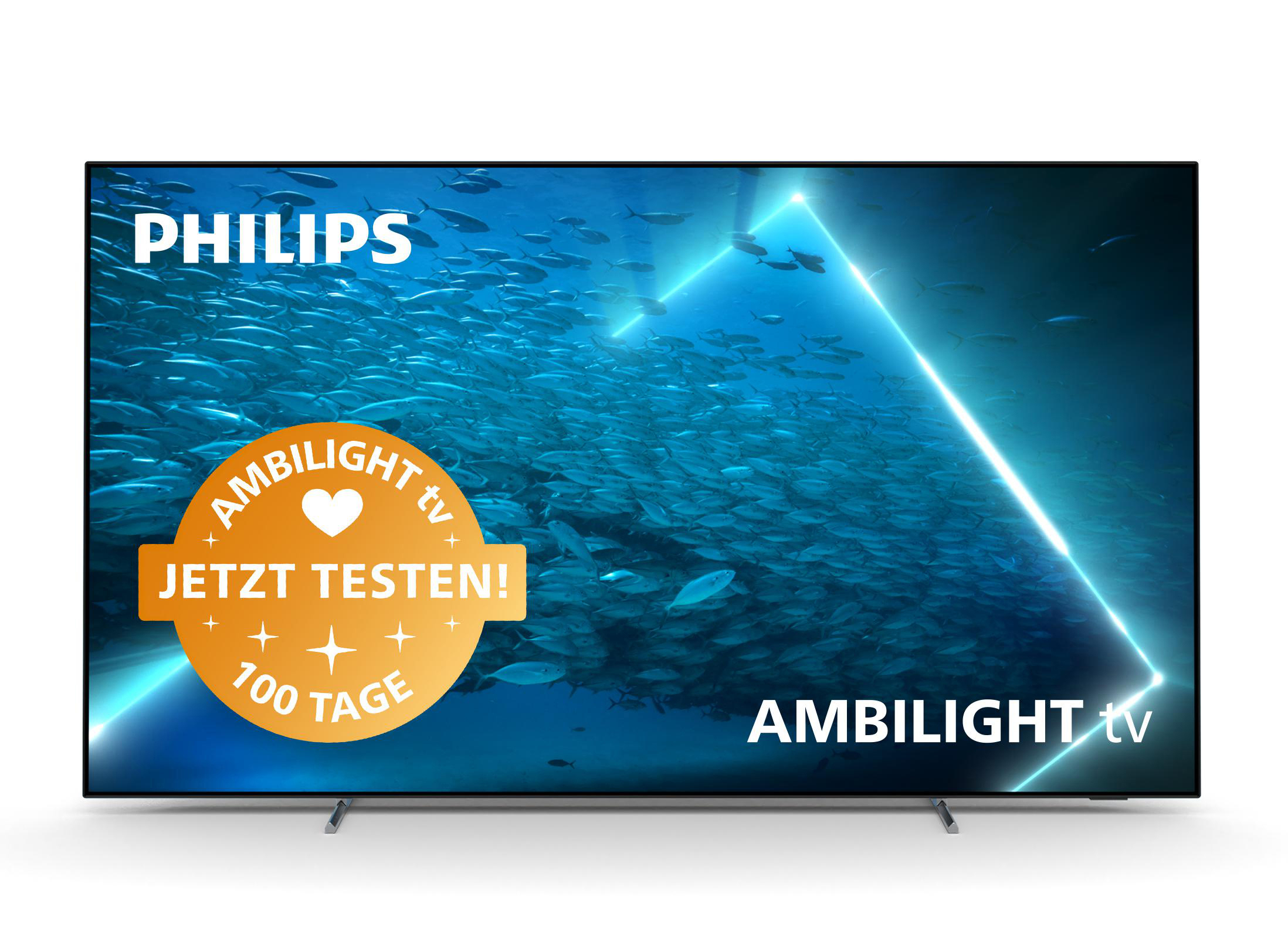 PHILIPS 55OLED707/12 OLED TV (Flat, 55 Zoll / 139 cm, UHD 4K, SMART TV, Ambilight, Android TV™ 11 (R))