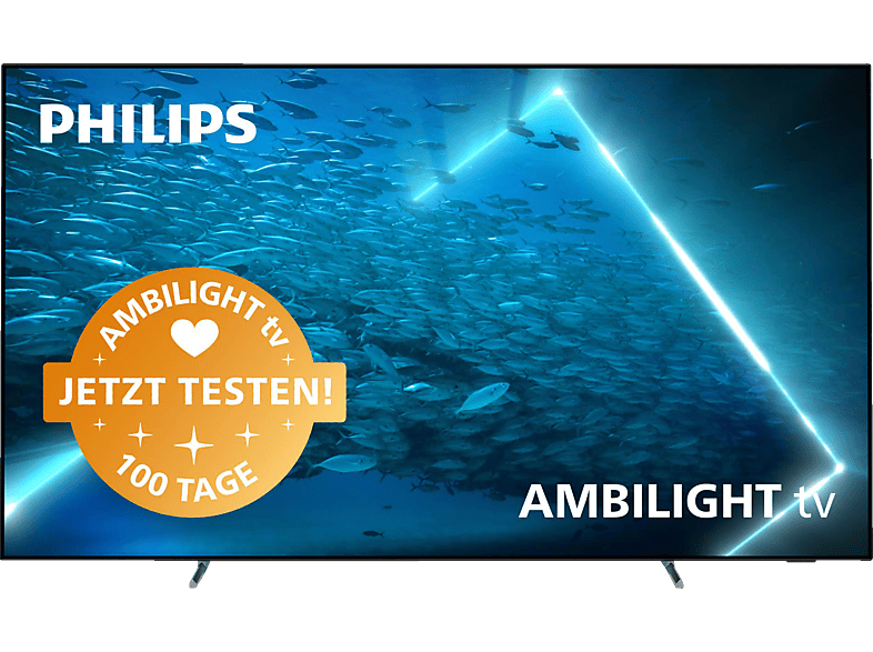 TV Philips 55OLED707 – 55 Pouces (139 Cm), OLED 4K, HDR, Dolby Atmos, P5, Noir