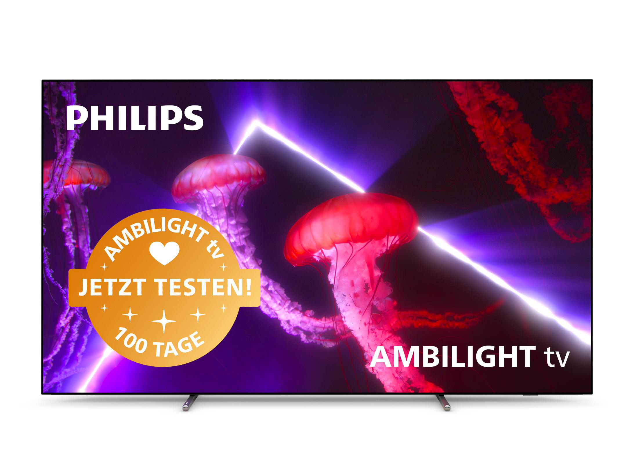 PHILIPS 77OLED807/12 OLED 4K, (R)) Ambilight, (Flat, UHD SMART Zoll 77 TV™ 11 Fernseher TV, 194 cm, / Android