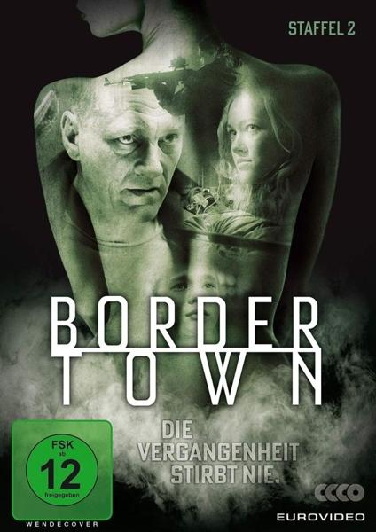 DVD-Cover für Border Town, Staffel 2. Zwei Personen im Vordergrund, Textüberlagerung.