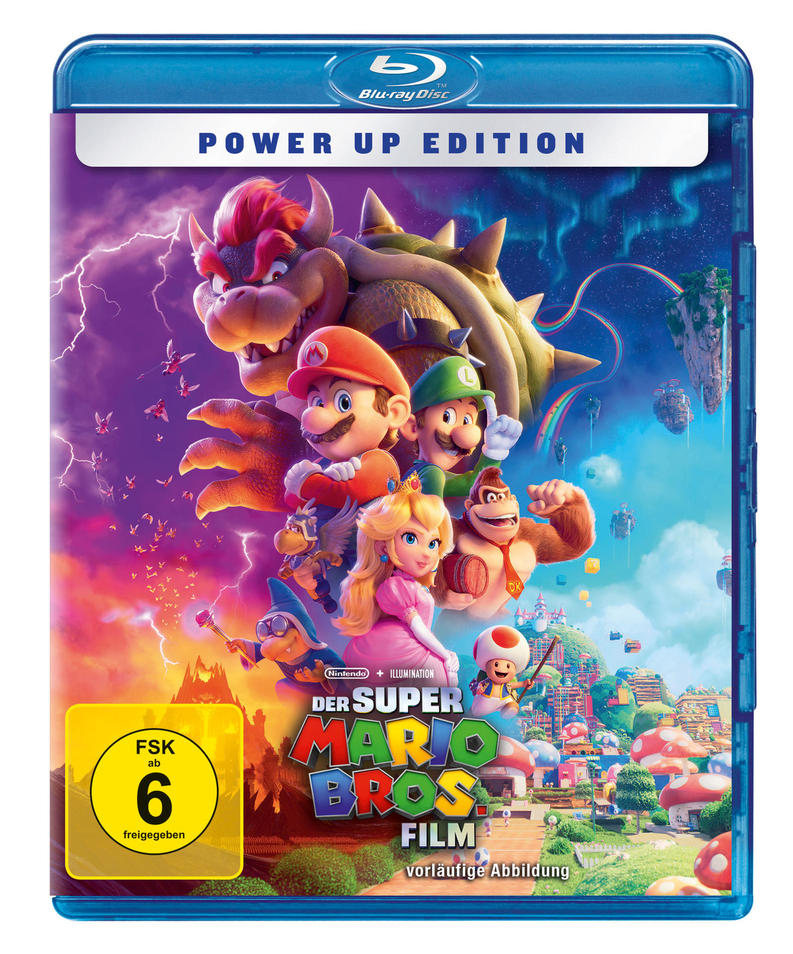 Blu-ray-Hülle von Super Mario Bros. Das Cover zeigt Mario, Luigi, Peach und Bowser.