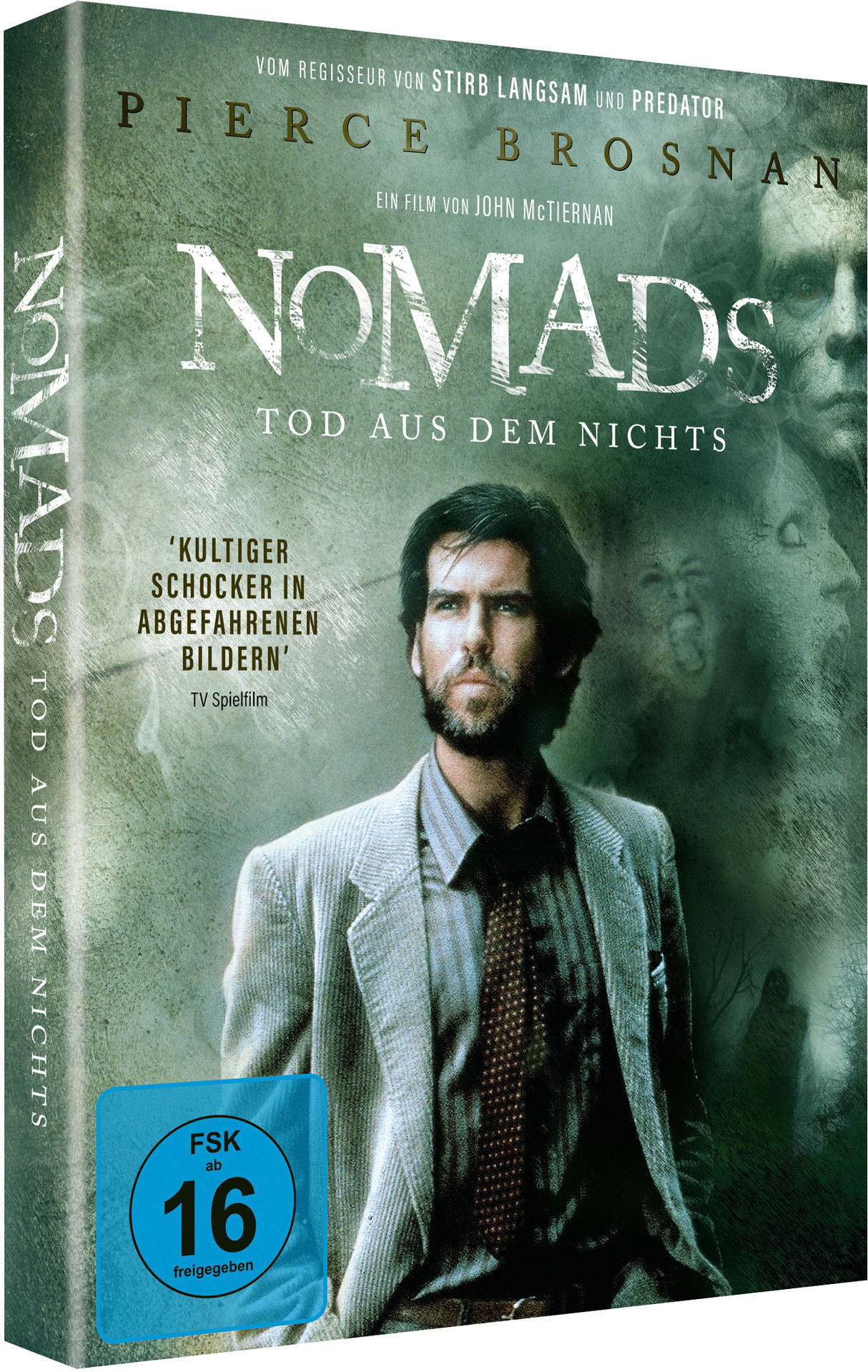 DVD-Hülle des Films 'Nomads' mit Pierce Brosnan auf dem Cover.