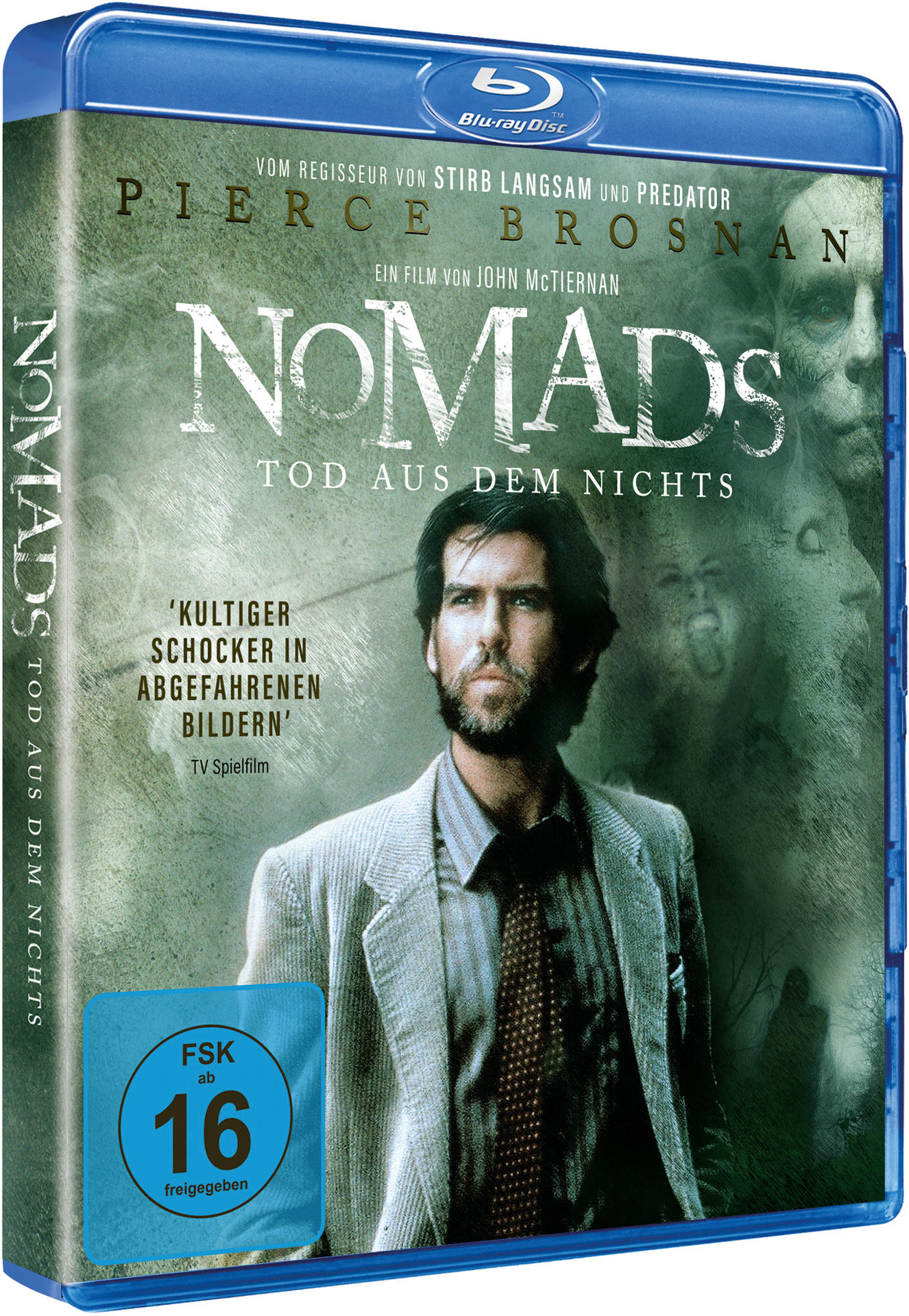 Blu-ray-Cover für den Film 'Nomads' mit Pierce Brosnan.