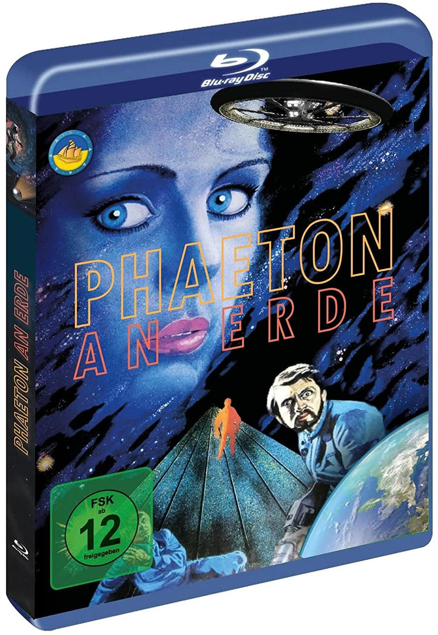 Blu-ray-Cover: ein Frauengesicht, eine Weltraumszene und der Text 'Phaeton An Erde'.