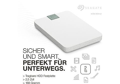 Festplatte SEAGATE Ultra Touch HDD tragbare Festplatte, 2 TB HDD, 2,5 Zoll,  extern, Cloud White | MediaMarkt
