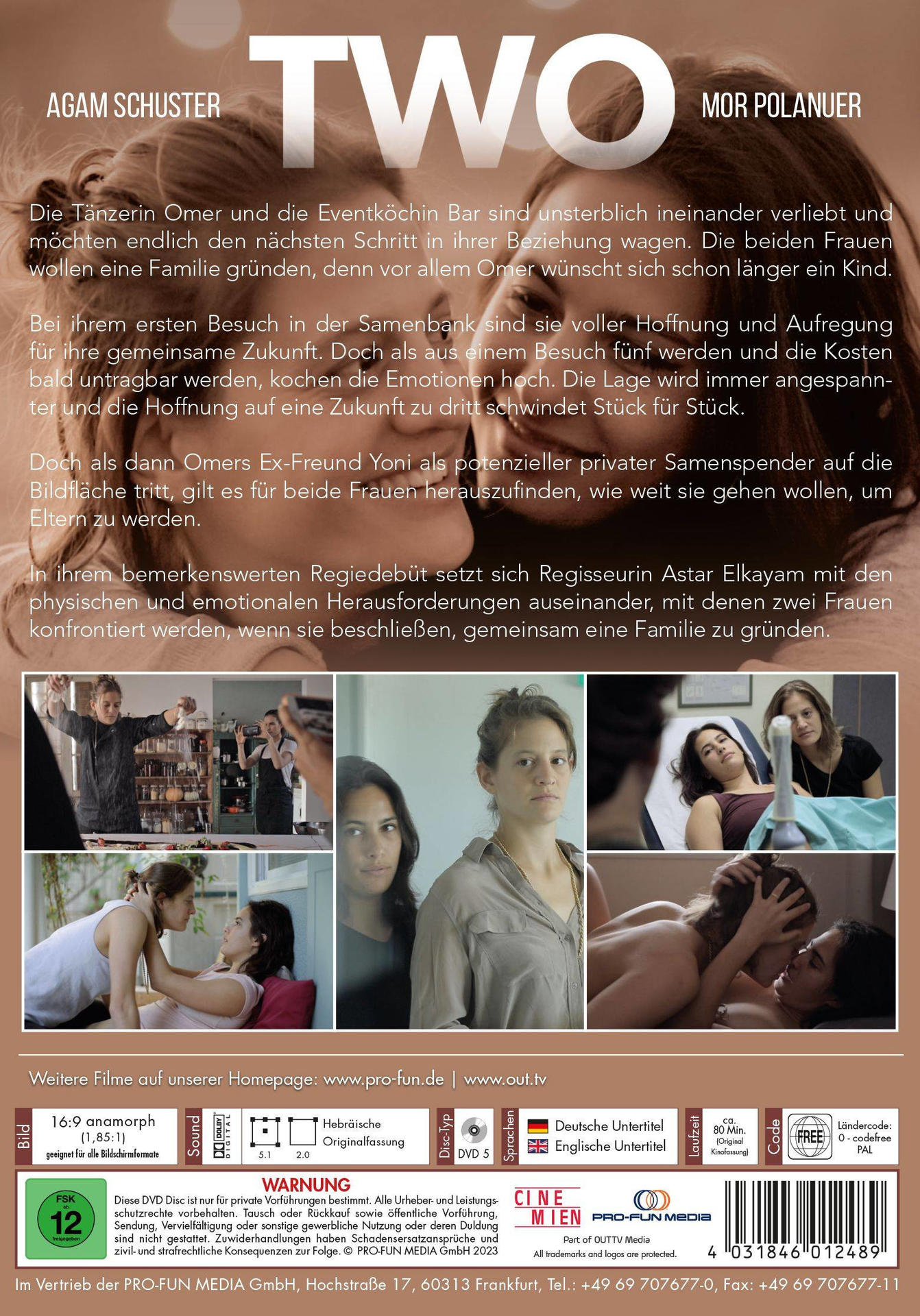 DVD-Cover eines Films mit dem Titel 'TWO'. Bilder von Menschen sind auf dem Cover.