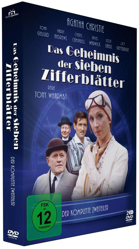 DVD-Cover für 'Das Geheimnis der sieben Zifferblätter'. Mit Schauspielern und deutschem Titeltext.