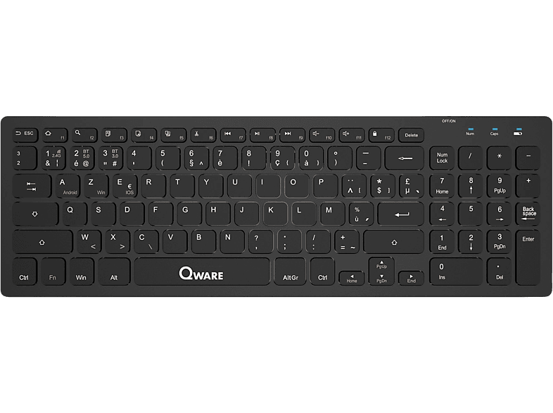 Qware Draadloos Toetsenbord Oldham Azerty Zwart (pck-628bl)