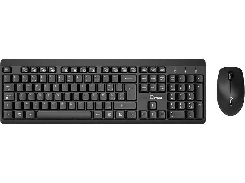 Qware Draadloos Toetsenbord En Muis Nottingham Azerty Zwart (pcb-238bl)