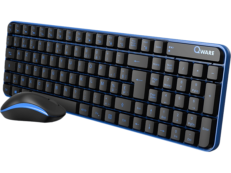Qware Draadloos Toetsenbord En Muis Waterford Azerty Blauw (pcb-258bu)