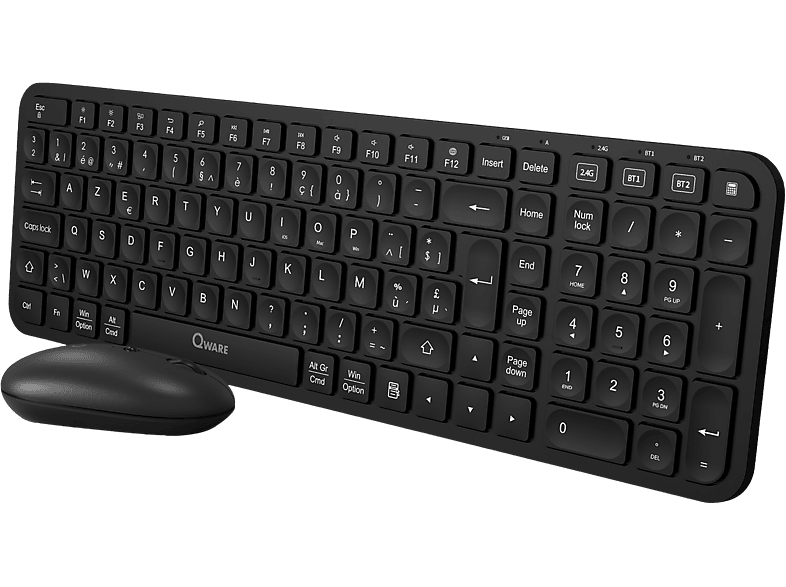 Qware Draadloos Toetsenbord En Muis Coldfield Azerty Zwart (qw Pcb-328bl)