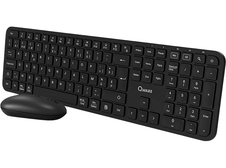 Qware Draadloos Toetsenbord En Muis Eastbourne Azerty Zwart (qw Pcb-368bl)