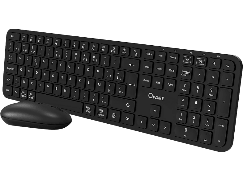 Qware Draadloos Toetsenbord + Muis Eastbourne Azerty (qw Pcb-368bl)