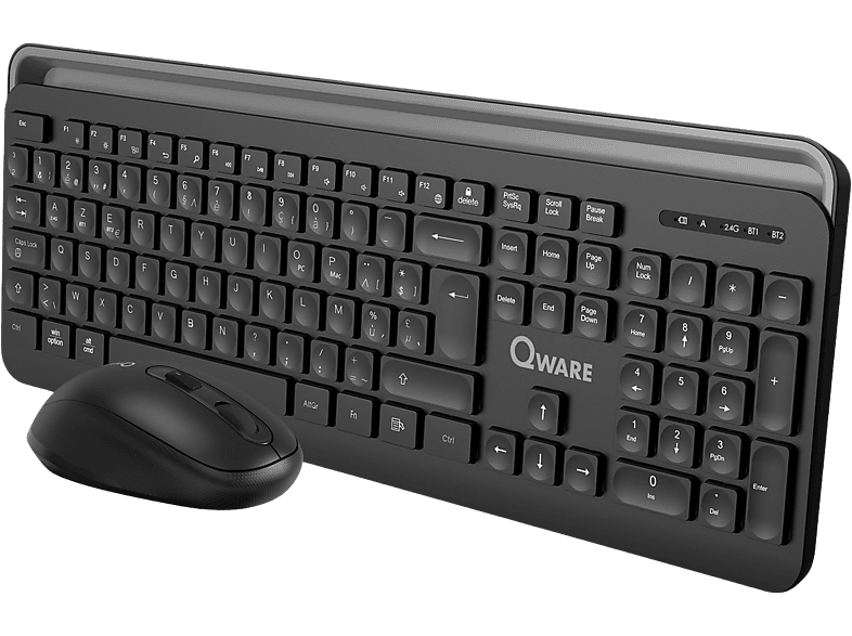 Qware Draadloos Toetsenbord En Muis Rotherham Azerty Zwart (qw Pcb-378bl)
