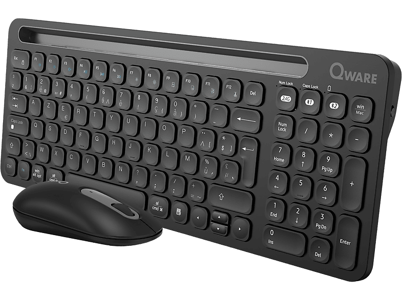 Qware Draadloos Toetsenbord En Muis Florence Azerty Zwart (pcb-398bl)