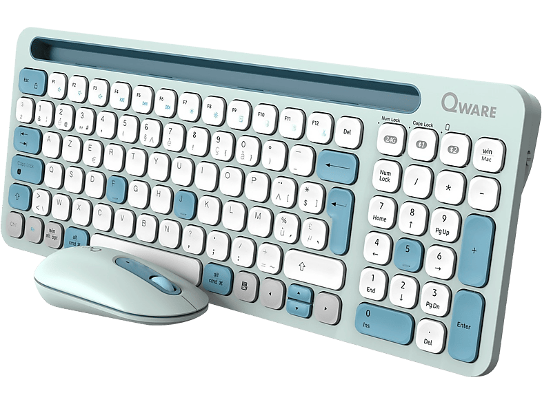 Qware Draadloos Toetsenbord En Muis Florence Azerty Zwart (pcb-398gn)