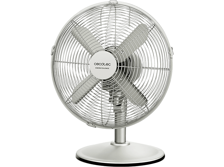 Ventilador de sobremesa - Cecotec EnergySilence 610 SteelDesk, 40 W, 3 velocidades, Oscilación, Altura ajustable, Steel